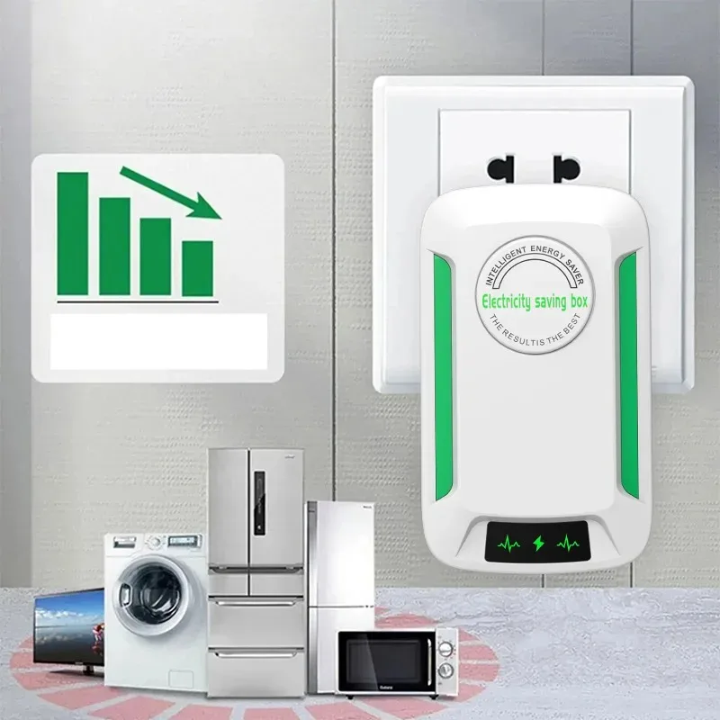 Intelligent Energy Saver Electricity Saving Box with EU/US/UK Adapter Home Plug-in Device for Voltage Stabilization 90V-250V