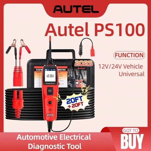 Autel PS100 тестер зонда мощности автомобильный 12 В/24 В автомобильный диагностический AVOметр тестовый инструмент для чтения цифровой вольтметр