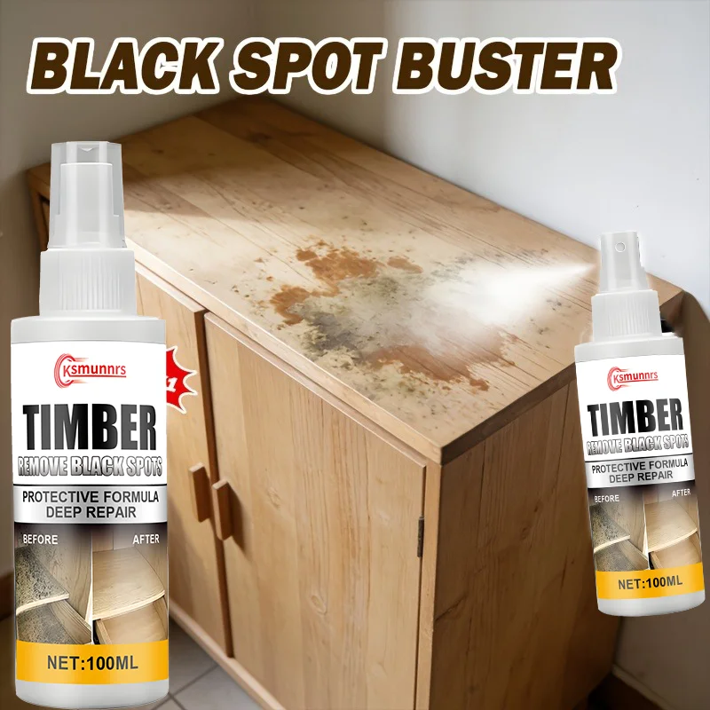 Wood Mold Remover for Black Spots And Mold Removal on Wooden Cabinets Bathroom Shelves Window Frames Door Edges And Walls