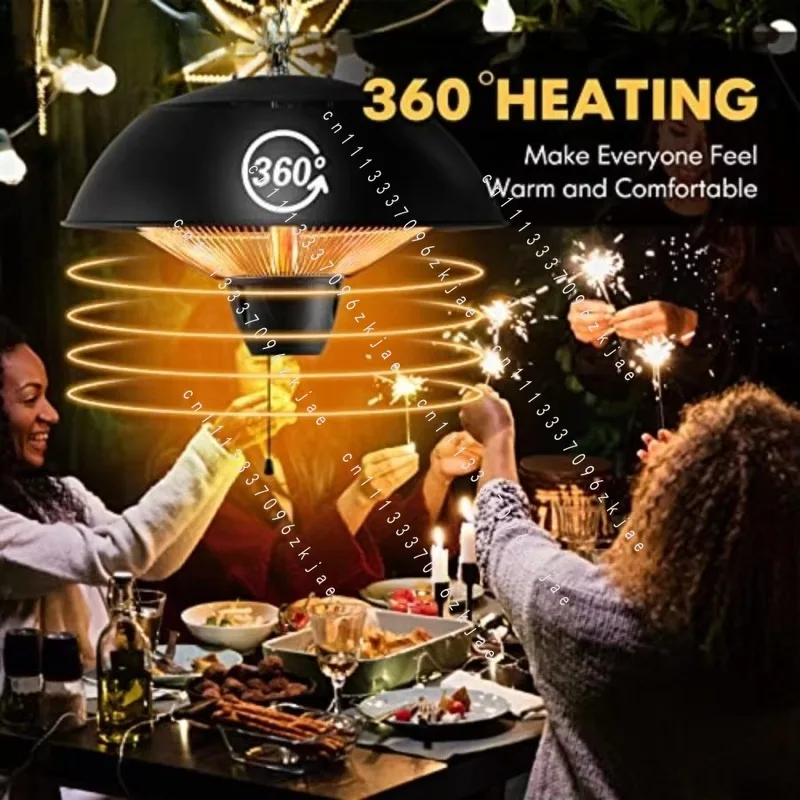 Hanging Patio Heater 1500W Ceiling Mounted Infrared Heater with 1S Fast Heating Waterproof Electric Outdoor Heater for Lar