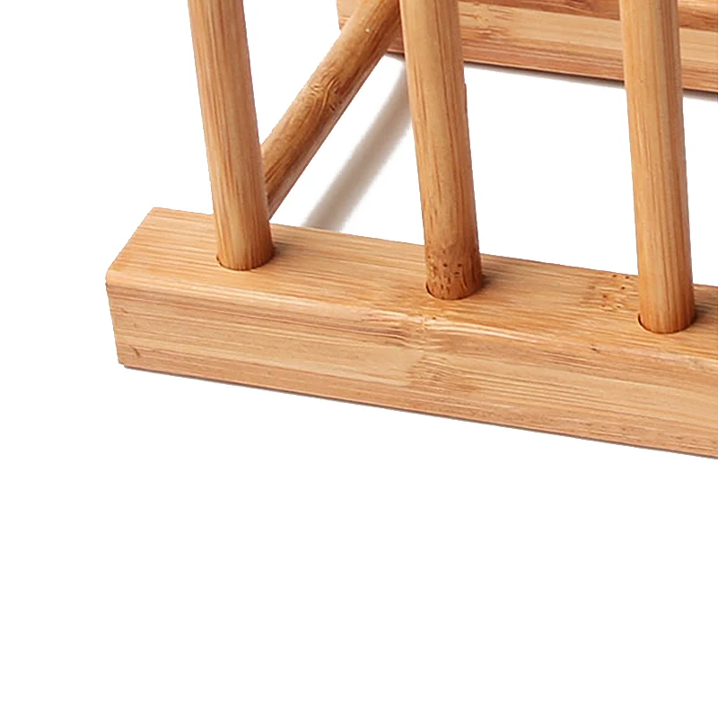 &A11I Dish Rack Pots Wooden Plate Stand Wood Kitchen Cup Display Drainer Holder NEW