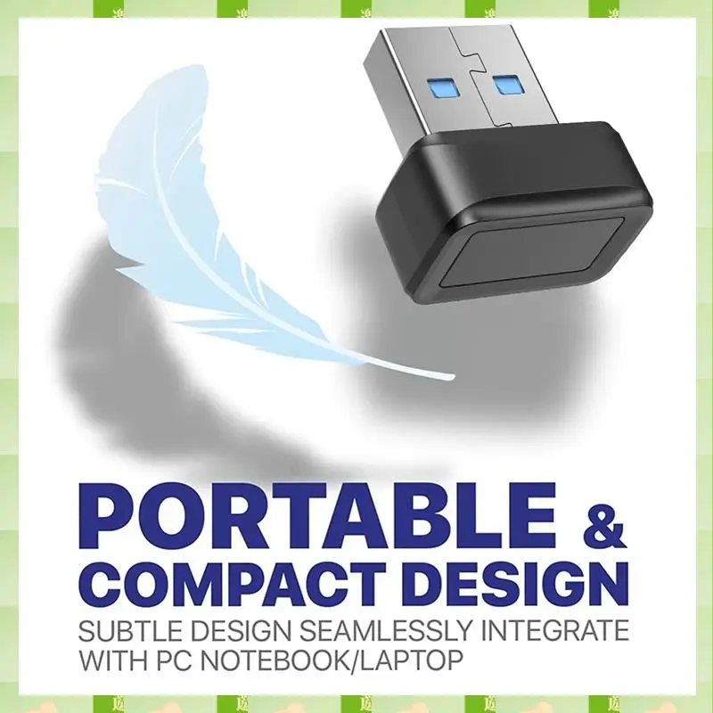 2025 USB Fingerprint Key Reader FIDO U2F Speedy Matching Security Key Windows Hello Anti-Spoofing Mini Fingerprint Reader Easy T