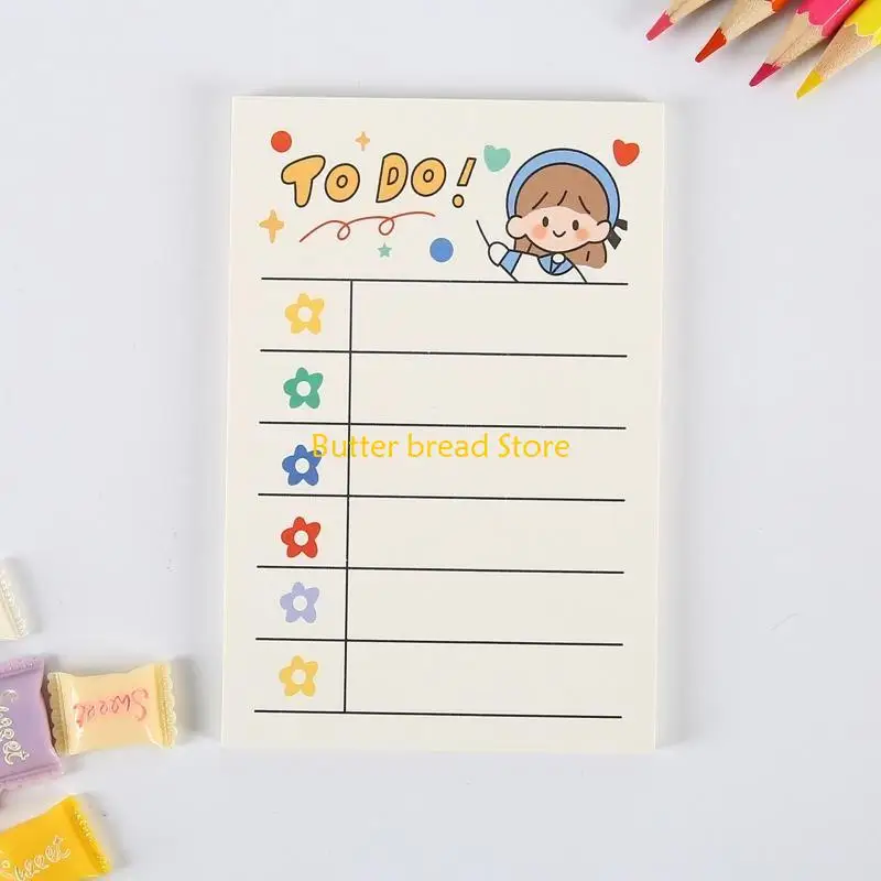 W89C 50 pagina's schattige fruitbeer noot kussen berichtpapier voor boodschappenlijsten herinneringen en afspraken 7x10