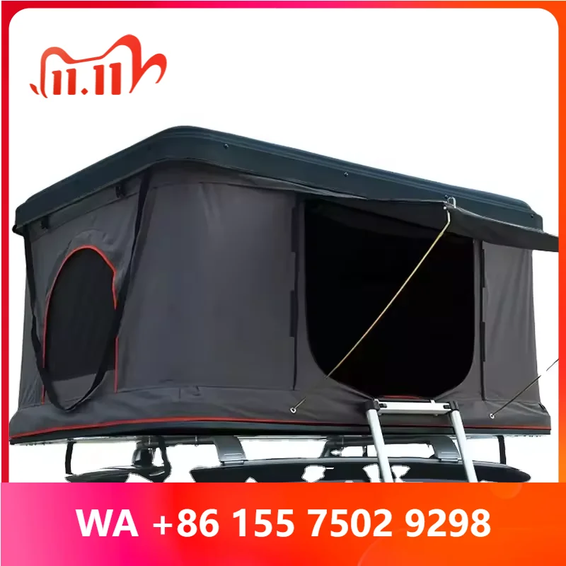 Easy Operate 4-5 Person Rooftop Tent Waterproof Automatic Fiberglass Shell Can Four-Season Double Layer Camping Tent Soar