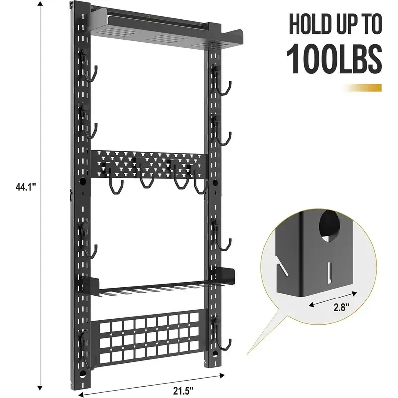 Gun Rack Wall Mount Indoor Gun Rack for Wall with Shelf Horizontal and 1 Removable Gun Accessories Tray