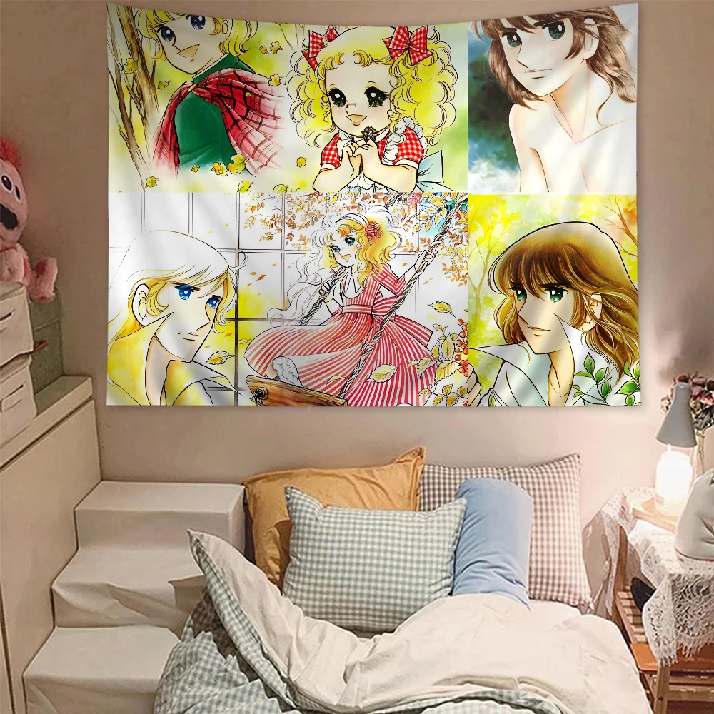 Candy Candy Anime Classic Movie Printed Large Wall Tapestry Hanging Tarot Hippie Wall Rugs Dorm Cheap Hippie Wall Hanging