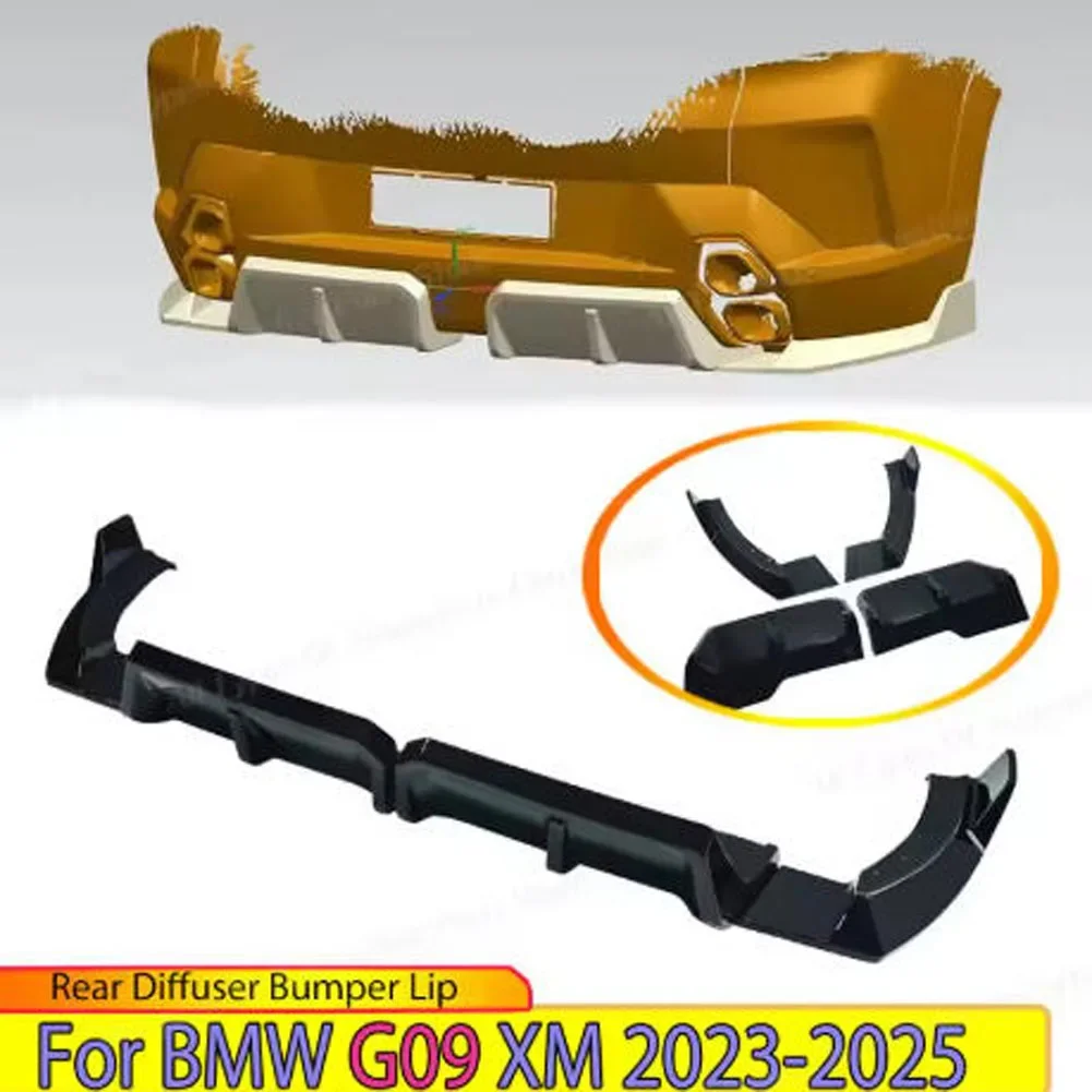 Car Suitable forSuitable for 2023-2025 G09 BMW XM Black Warrior Model Lip Rear Spoiler 4-Section ABS Material