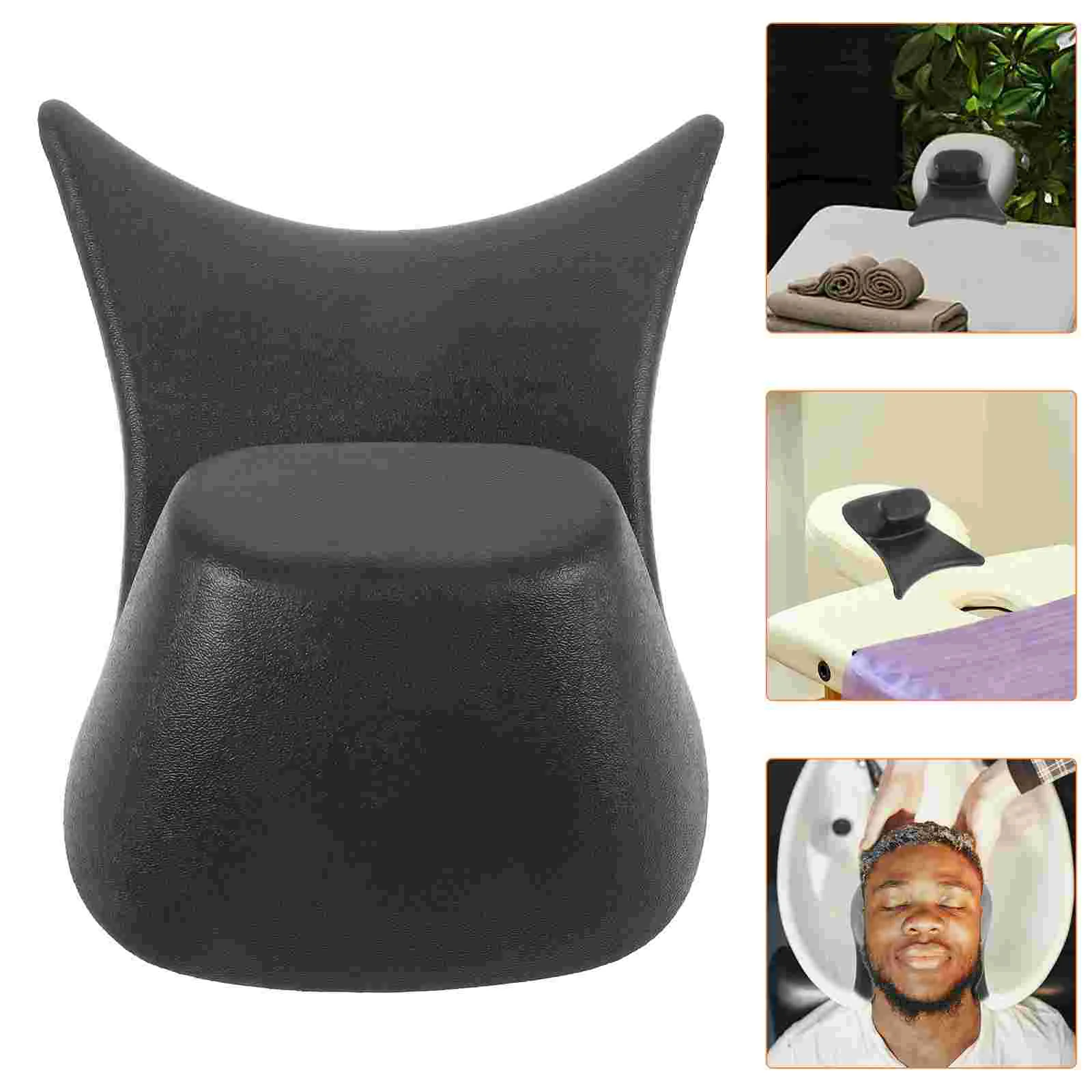 

Shampoo Pillow Reusable Neck Support Hair Salon Supplies Rest Cushion Fixed Washing Black