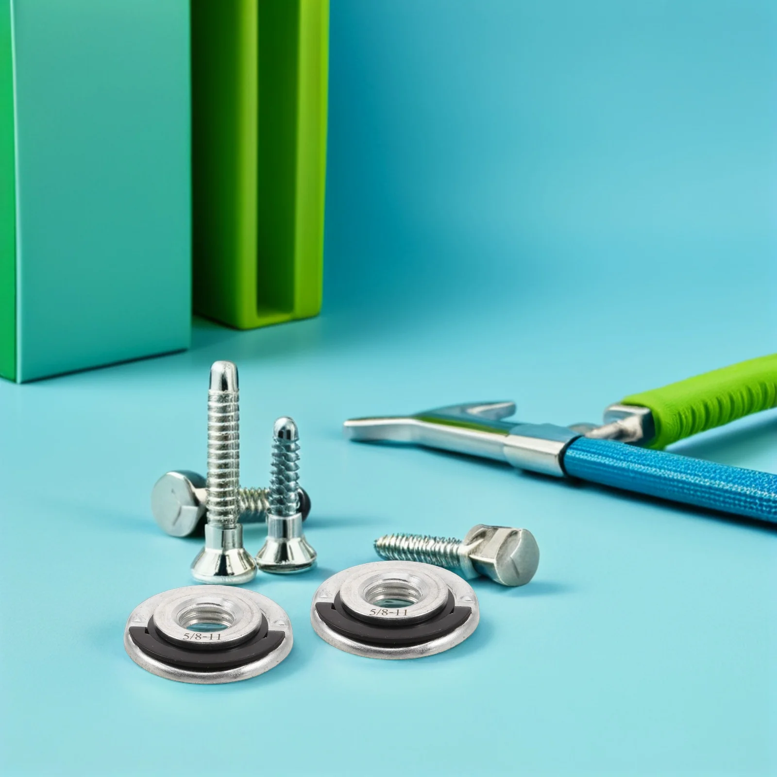 

2 шт. фланцевые гайки для угловой шлифовальной машины, серебристые универсальные быстроразъемные гайки, замена для крепления режущих дисков, шлифовальная машина 4,50x4,50x0,80 см