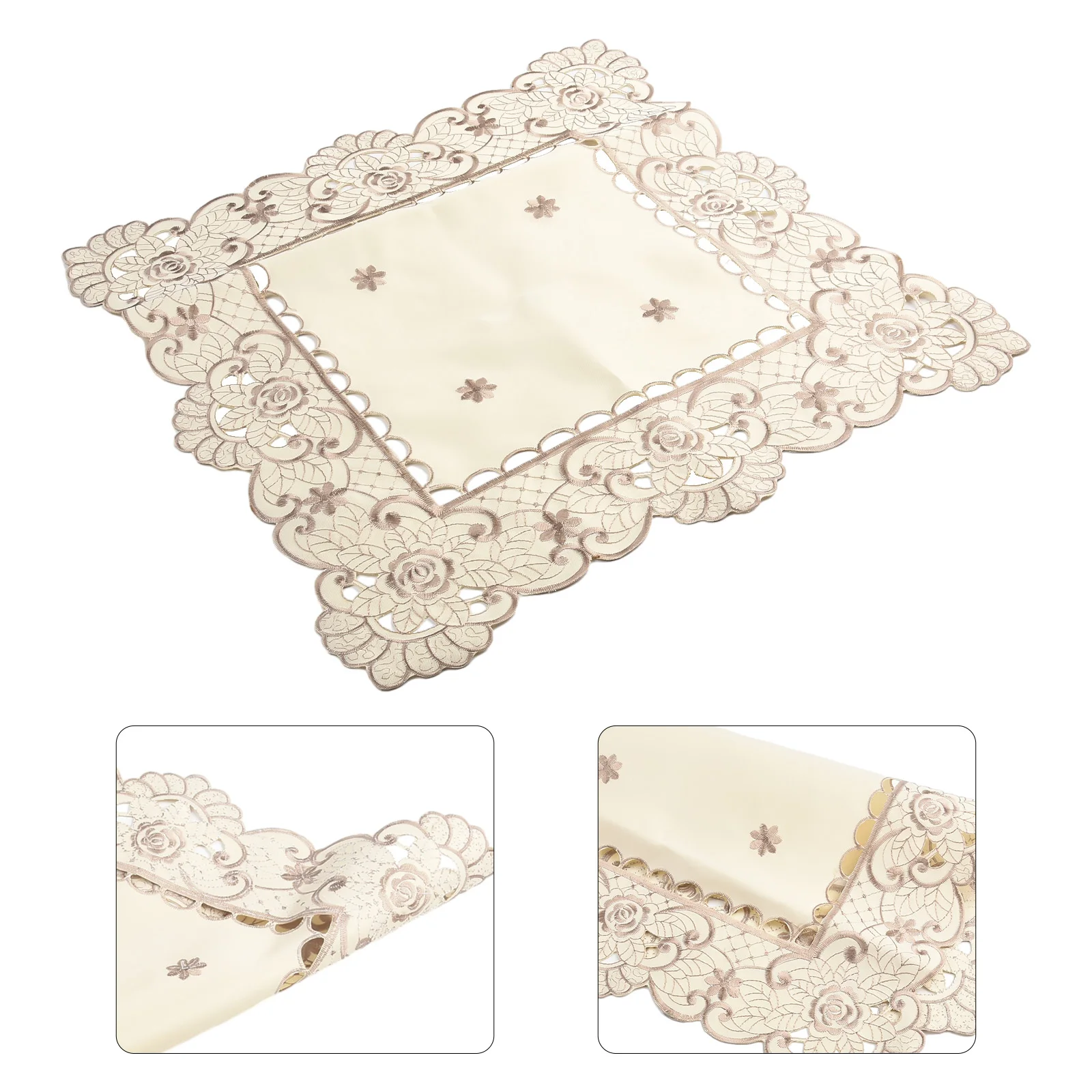 High quality Tablecloth Placemats Lace Oval Rectangle Square White 1 Piece Dining Room Decor Floral Tablecloth