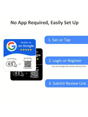 NFC 215 square programmable for Google Review Card NFC Station Table 13.56Mhz QR code editable Standing Card