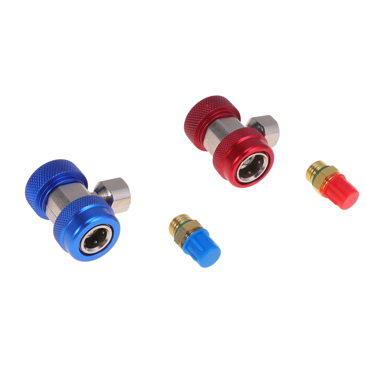

2pcs Car Air Conditioner Pressure Gauge Joints Coupler Connector Adapter High Grade Material Durable Use Charging A/C