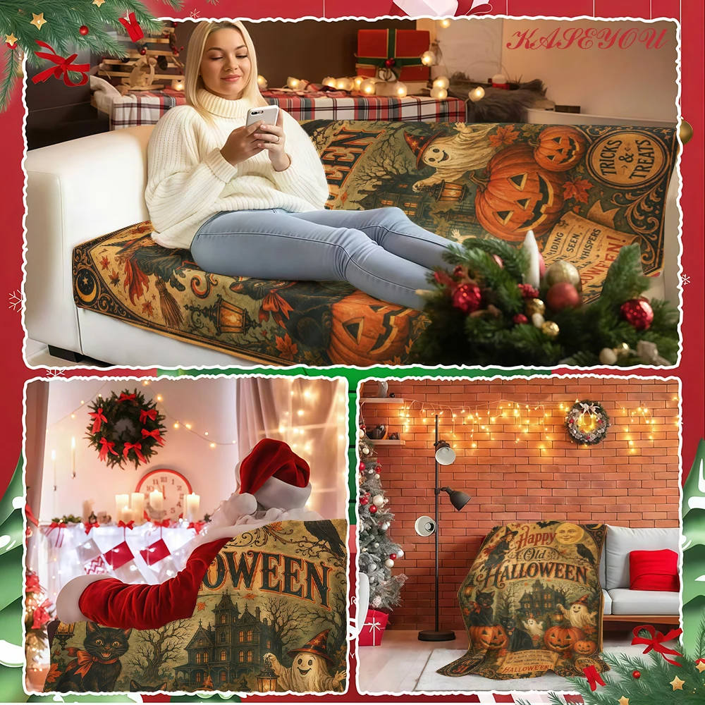 Sage Flowers Pattern Velvety Stylish Print Extra Warm Smooth Christmas Blanket Great for Airplane Long Car Rides Traveling