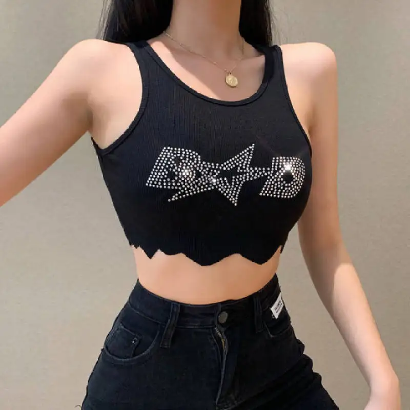 

Punk Women's Aesthetic Letter Print Grunge Gothic Emo girl Camisole Top Crop Top Y2k style Vintage Corset Tank Top Baby Tank 90s