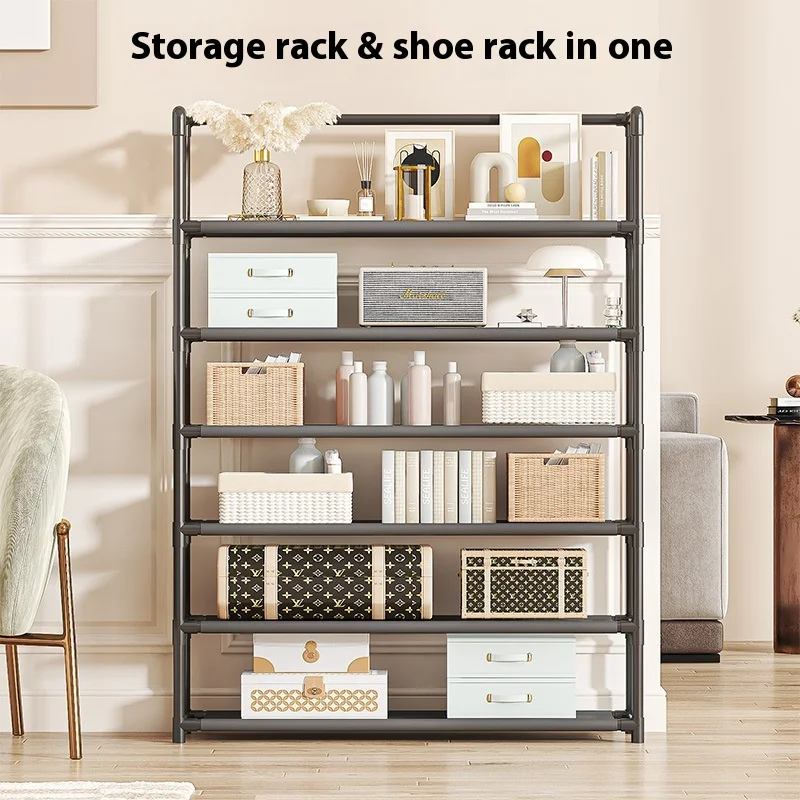 4/5/6 Layer Shelf Living Room Storage Rack Assembled Shoe Rack Portable Shoe Shelf Metal Shoe Rack  Bedroom Storage Rack