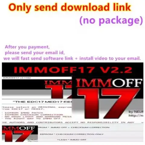 The latest IMMOFF17 ECU programming software kit for EDC17 package with detailed multi-device and technical video tutorial and s