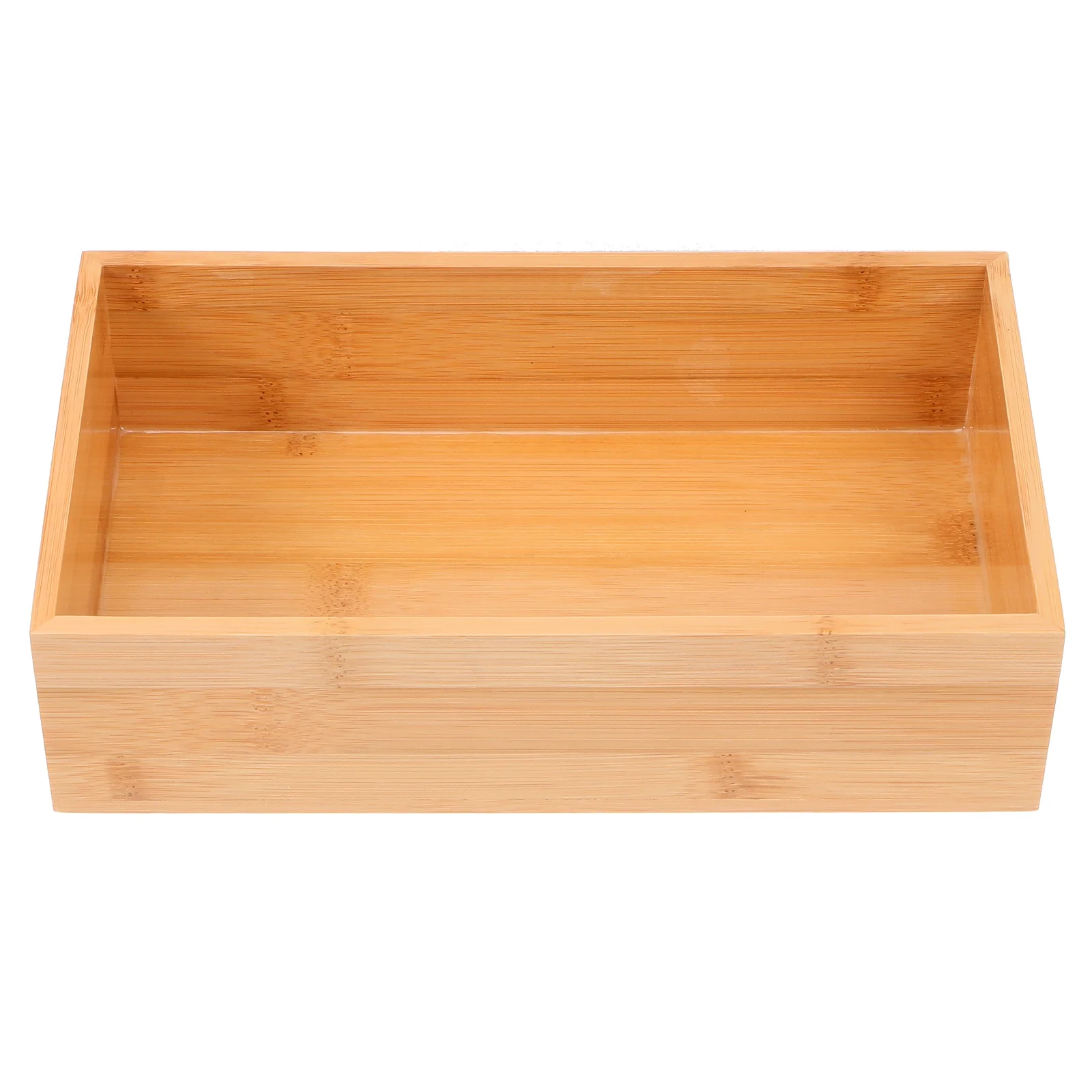 

Bamboo Storage Box Desktop Cutlery Organizer Items-receiving on Container Office Vanity