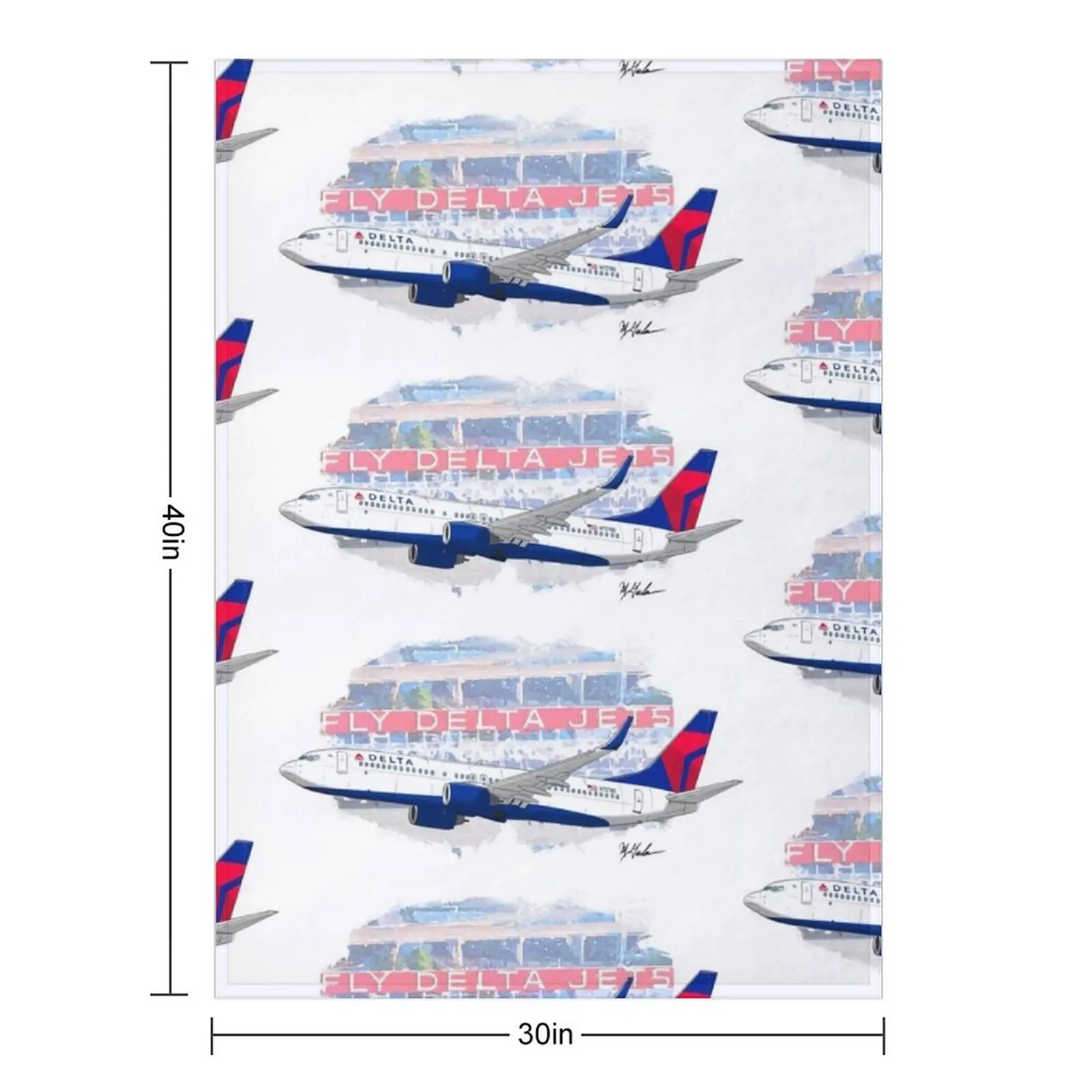 Fly Delta Jets Throw Blanket Decorative Beds Decorative Throw Luxury Designer Soft Plaid Blankets