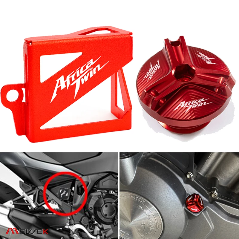 For HONDA Africa Twin CRF 1100 L CRF1100L adventure Motorcycle Engine Oil Cap Filler Cap Rear Brake Fluid Reservoir cap guard