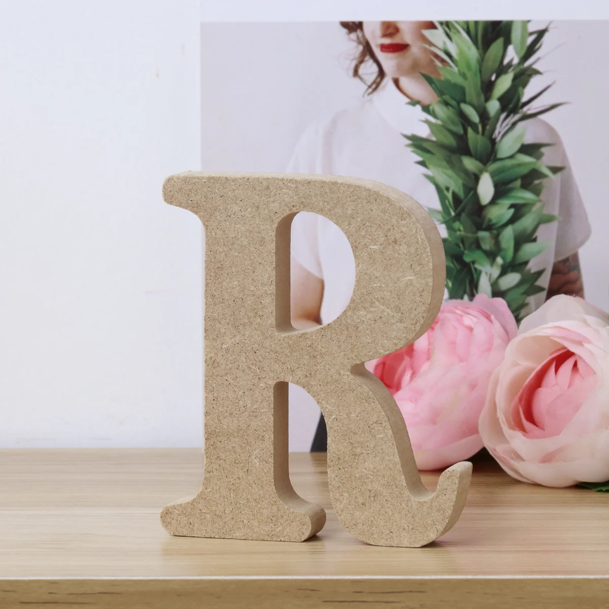الحروف الأبجدية لوحة خشبية حديقة المنزل الزفاف الديكور خشب الصنوبر الملمس الحروف الخشبية الطبيعية المريحة #1
