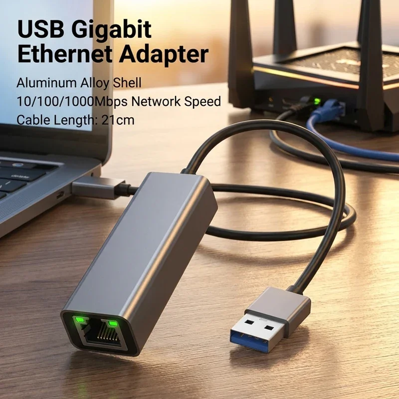 

USB-адаптер Ethernet Type-C 1000/100 Мбит/с, сетевая карта RJ45 для Mac, ПК, Windows XP, 7, 8, 10, Android - USB LAN-кабель для интернета