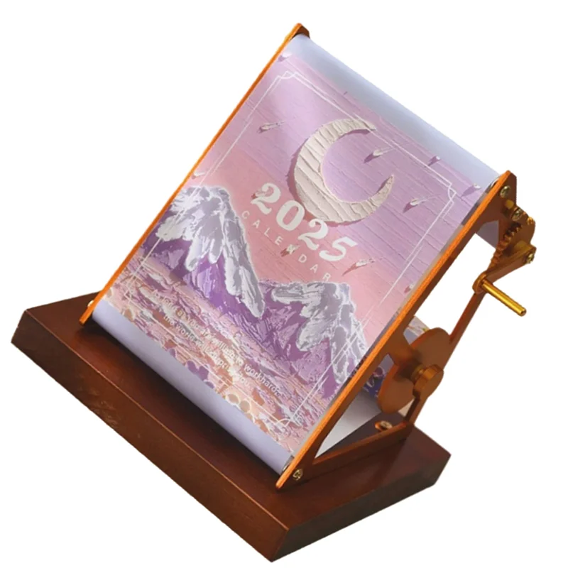 SR-2025 المعادن كرنك اليد الصحافة أجندة مكتبية /رزنامة مكتبية النفط اللوحة خمر الوجه صفحة شخصية سطح المكتب الزينة
