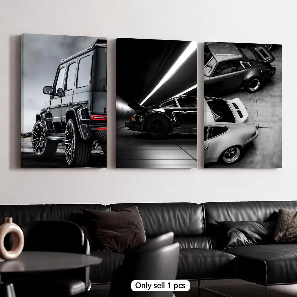 Midnight Performance Cars Framed Wall Painting Framed Canvas Wall Art Print Modern Home Decor for Living Room