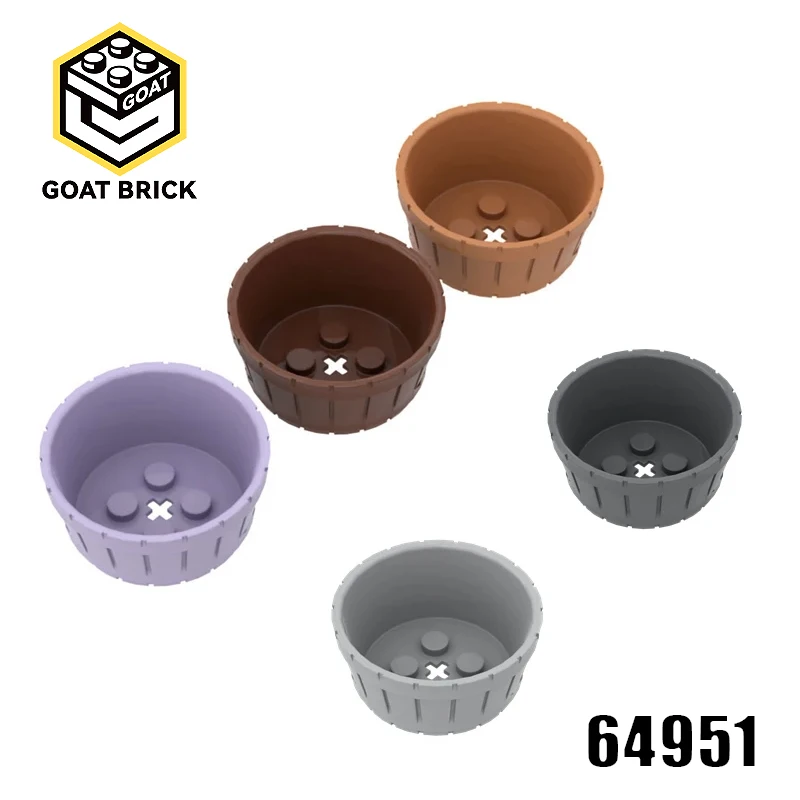 10Pc MOC Parts 64951 Barrel Half Large with Axle Hole Compatible Bricks DIY Building Blocks Particle Kid Puzzle Brain Toy Gift