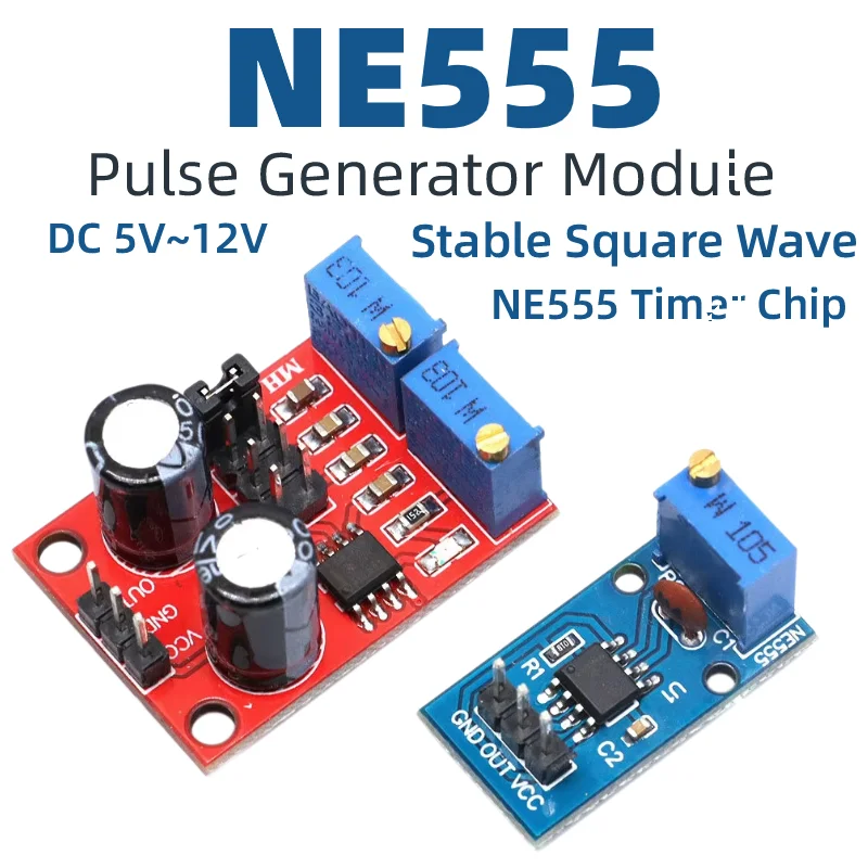 5-2PCS NE555 Pulse Generator Module Frequency Duty Cycle Adjustable Square Wave Signal Generator Timer Module For DIY Electronic