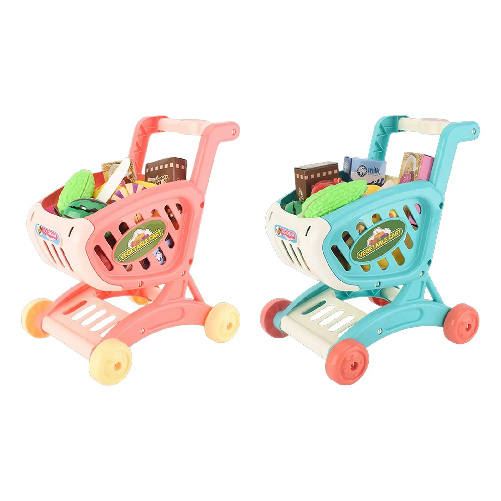 

Kids Shopping Cart Toy Supermarket Handcart Toy Easy to Push Role Play Shopping Trolley Toy for Girls and Boys Ages 3 and up