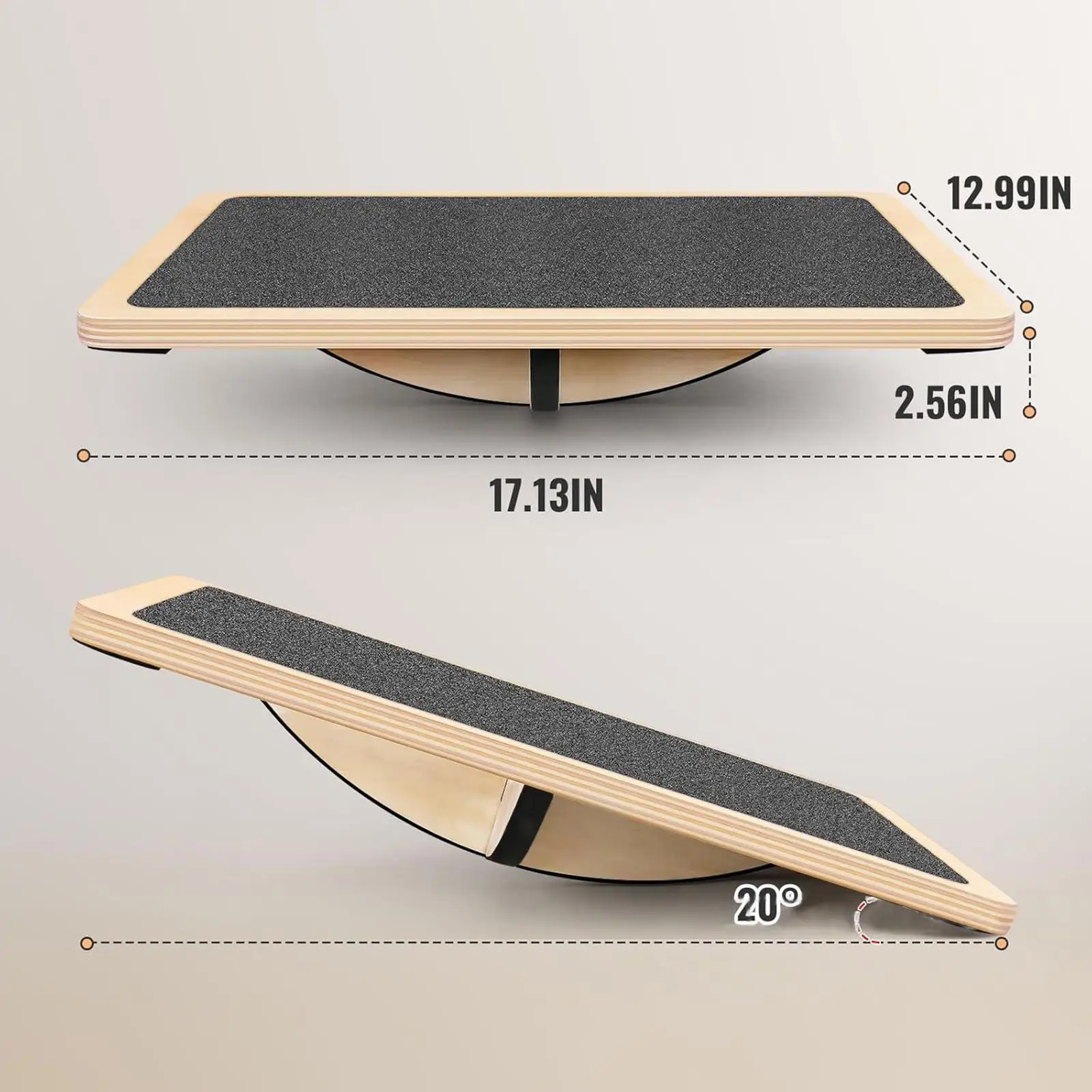 Balance Board in legno Barella per polpacci Regalo di festa Adulti Esercizio Yoga Attrezzatura per superficie antiscivolo Sport per sotto la scrivania Rocker