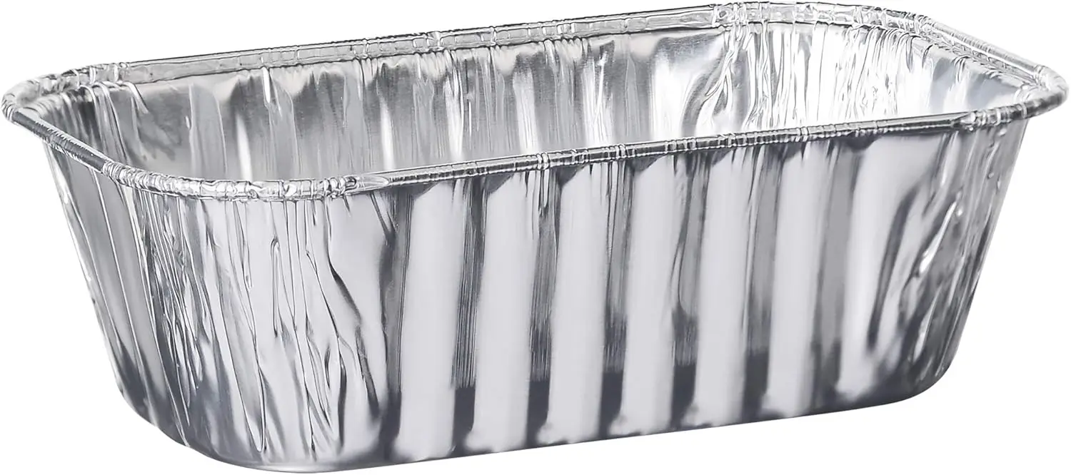 

50 Pack Disposable Aluminum Loaf Pans 6x3.75x2 Inch for Baking Bread, Meatloaf, Lasagna
