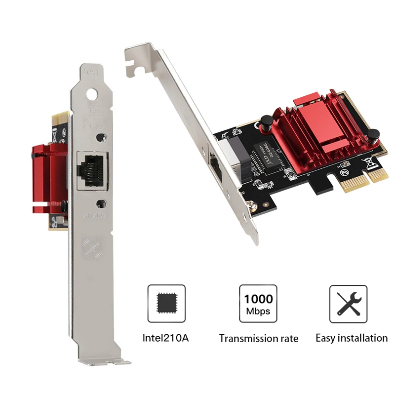 

Гигабитная сетевая карта PCI-E Ethernet Полностью автоматический адаптер загрузки игр Карта локальной сети PCIE к Ethernet RJ-45 Адаптер локальной сети Игровая карта PCIE