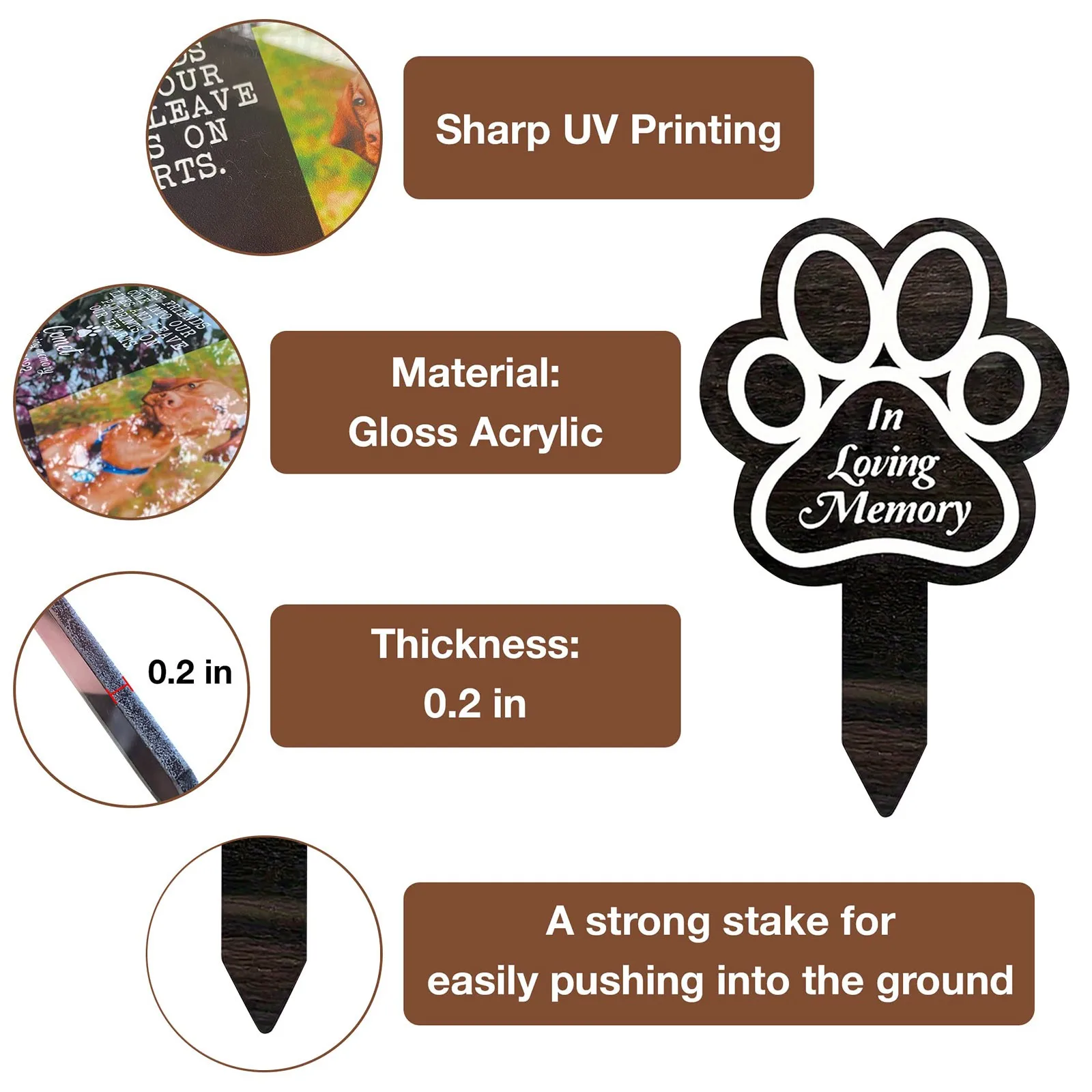 علامة قبر كلب ، ديكور ساحة تذكاري ، فقدان الحيوانات الأليفة ، لوحات خارجية ، ذكرى تذكارية ، ذكرى حديقة ، تعاطف مخلب #3