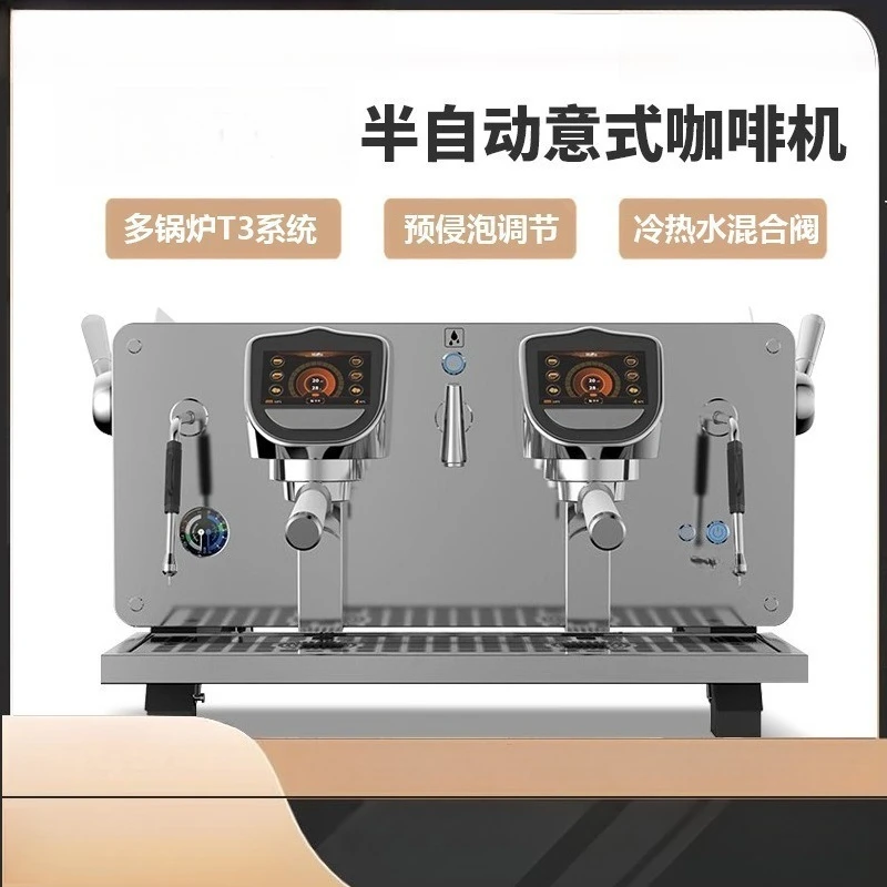 Commercial 1st 2nd Gen Semi Automatic Espresso Machine Single Double Head E61 Electronic Control High Cup Coffee Maker