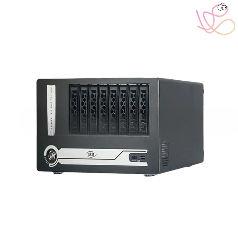 8 Disk Nas Chassis Flex Power USB Hot Plug Server Case Home Student Office Computer Mini itx Chassis Storage Server