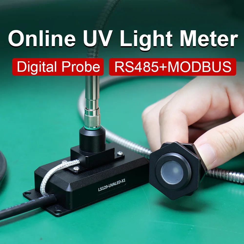 Linshang LS129 UVA LED UVC Sensor Online UV Digital Probe With RS485 MODBUS Support Connecting PLC Human-machine Interface PC