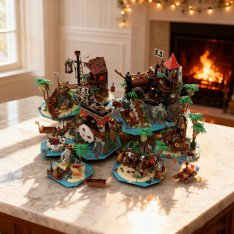 6610pcs MOC Pirates Remake Bundle 6 in 1 Model Christmas Gift Home Decor Desk Display Shelf Accent For Adults