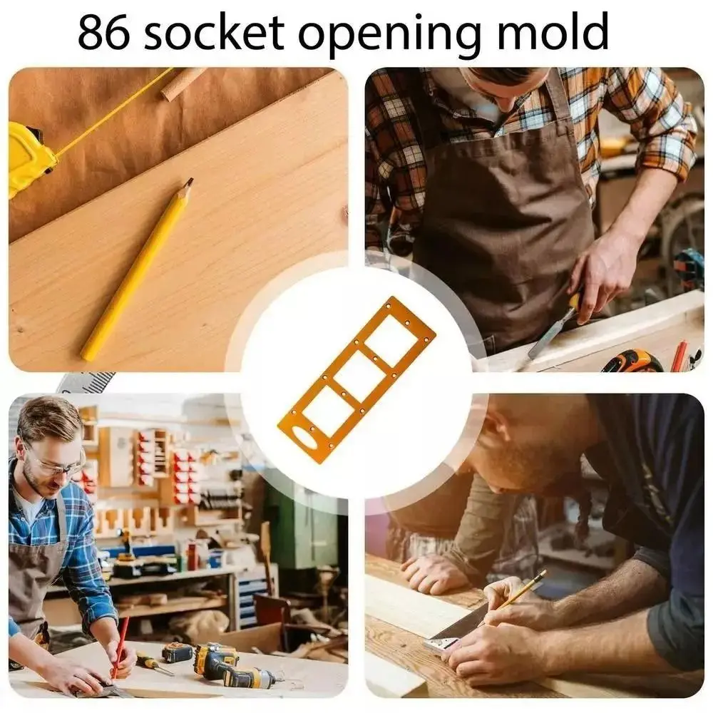 86 Type Switch Socket Bottom Template Precise Durable Sockets Open Hole Position Tool Wear-resistant Switch Hole Template