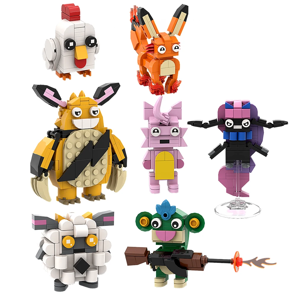 

Gobricks MOC Palworld Game Figure Bricks Grizzbolt Lamball Cattiva Daedream Palworld Building Blocks Set Educational Toys Gift