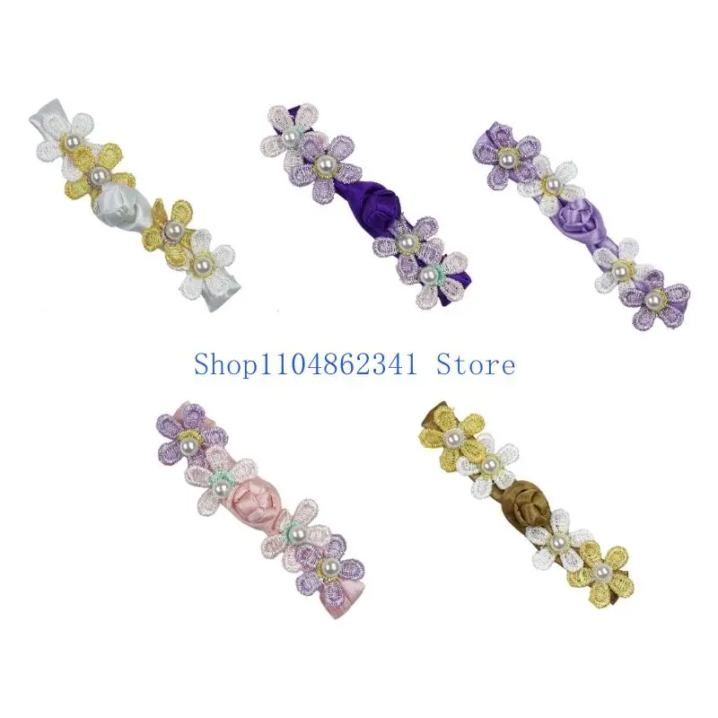 

5asd 10Pcs Decorative Buttons For Kids Clothes Satined Flower Closure Buttons