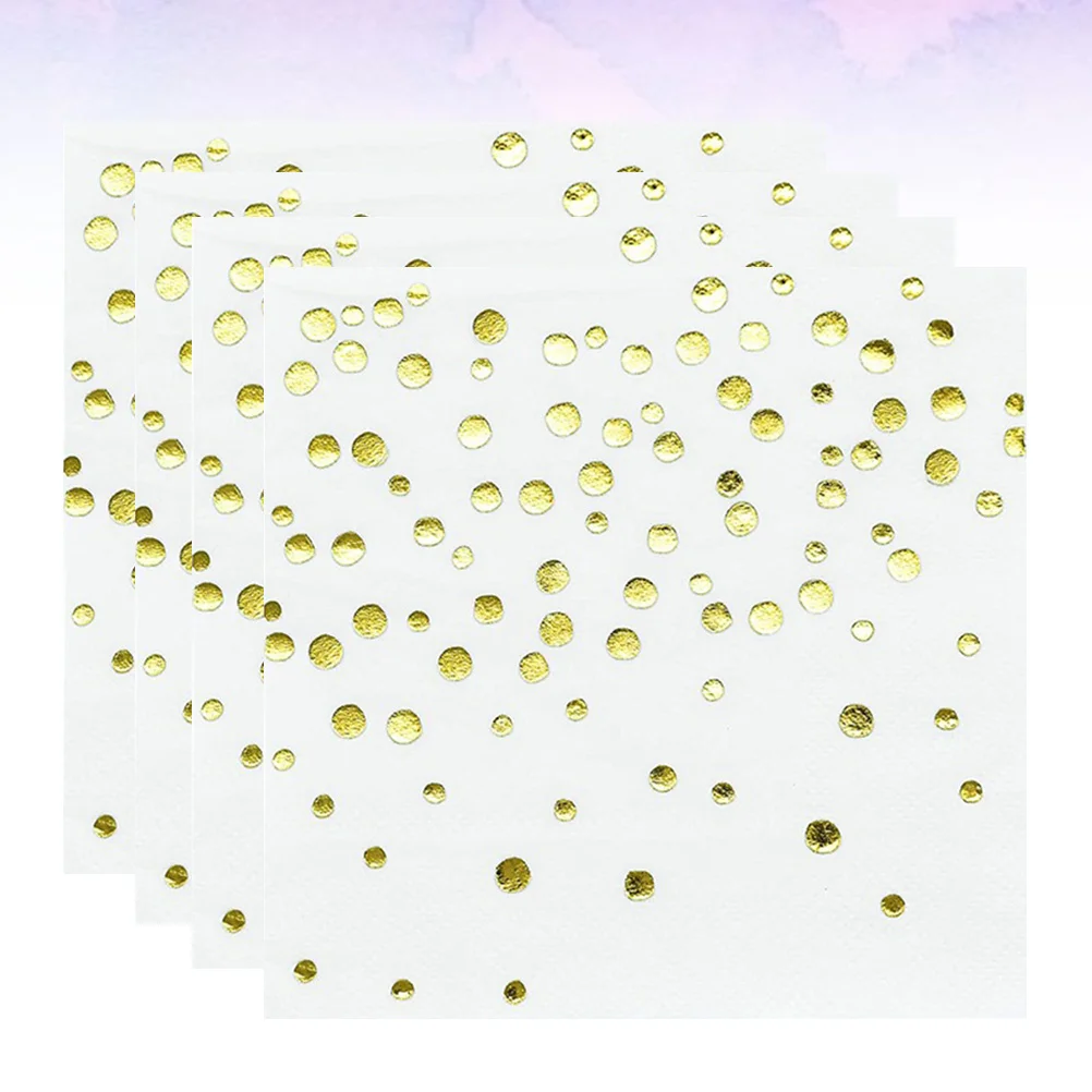 Tovaglioli decorativi stampati in lamina d'oro da 100 pezzi Tovaglioli eleganti per feste per matrimoni, compleanni, cene, feste