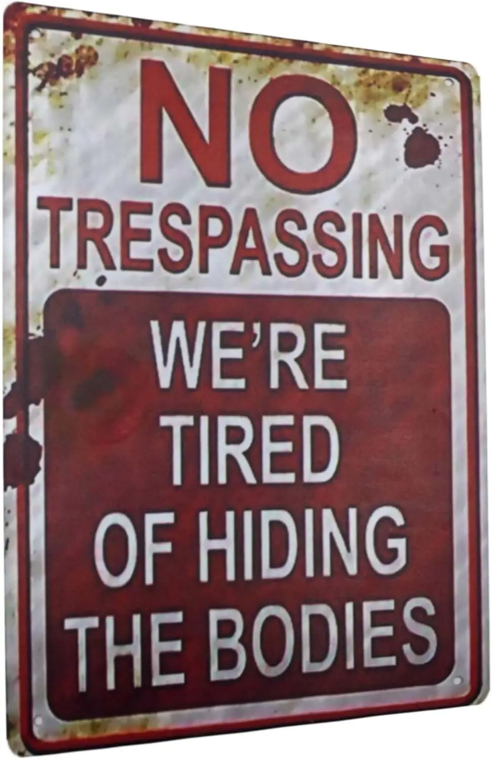 Halloween Vintage Metal Tin Sign Funny Sarcastic Party Wall Art Decor Signs, for No Trespassing, Avoiding the Spo