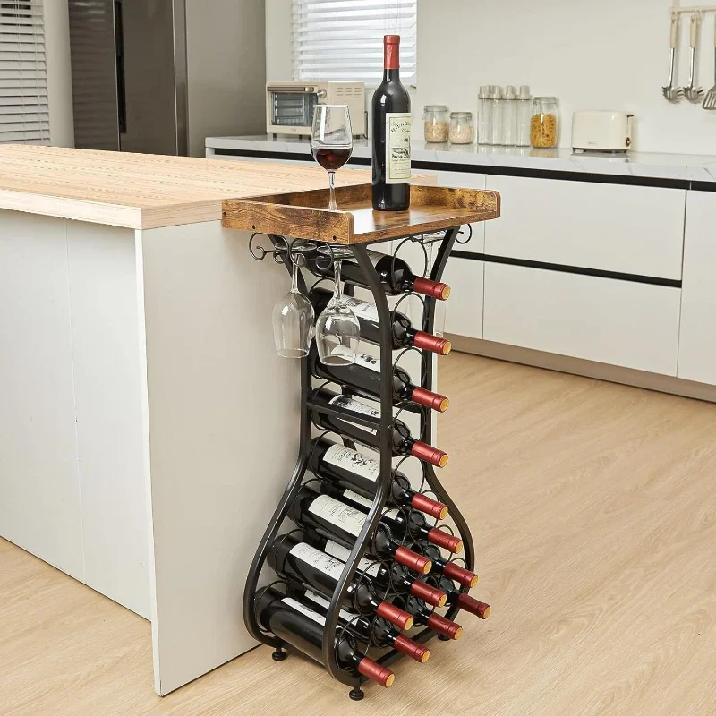 

Bottle-shaped floor-to-ceiling red red wine display rack American style cabinet storage