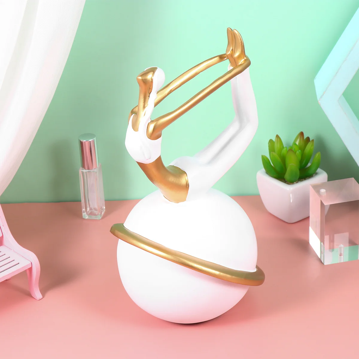 

Sculpture Figurine Yoga Statue Decorate Home Desktop Ornament Decorative Accessories Vintage