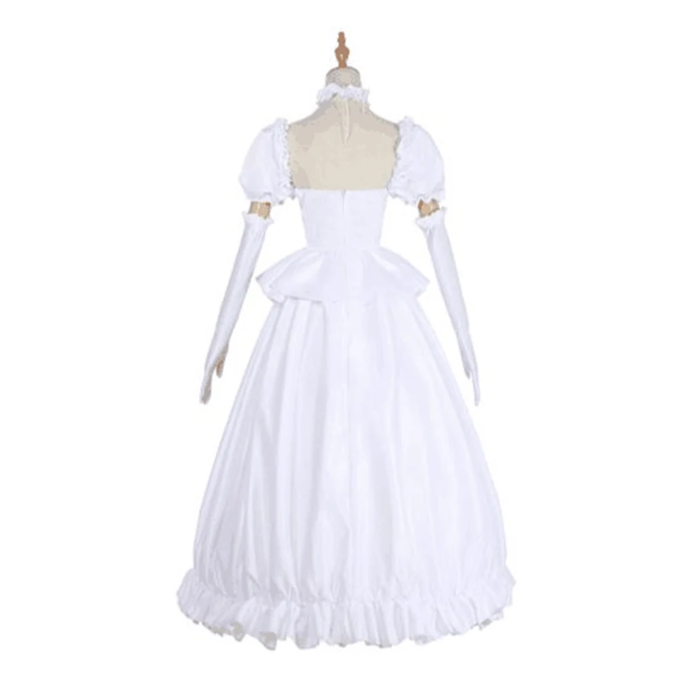 부엣 공주 코스프레 코스튬 화이트 롱 원피스, 여성용 의상, 할로윈 의상, 역할 놀이 파티
