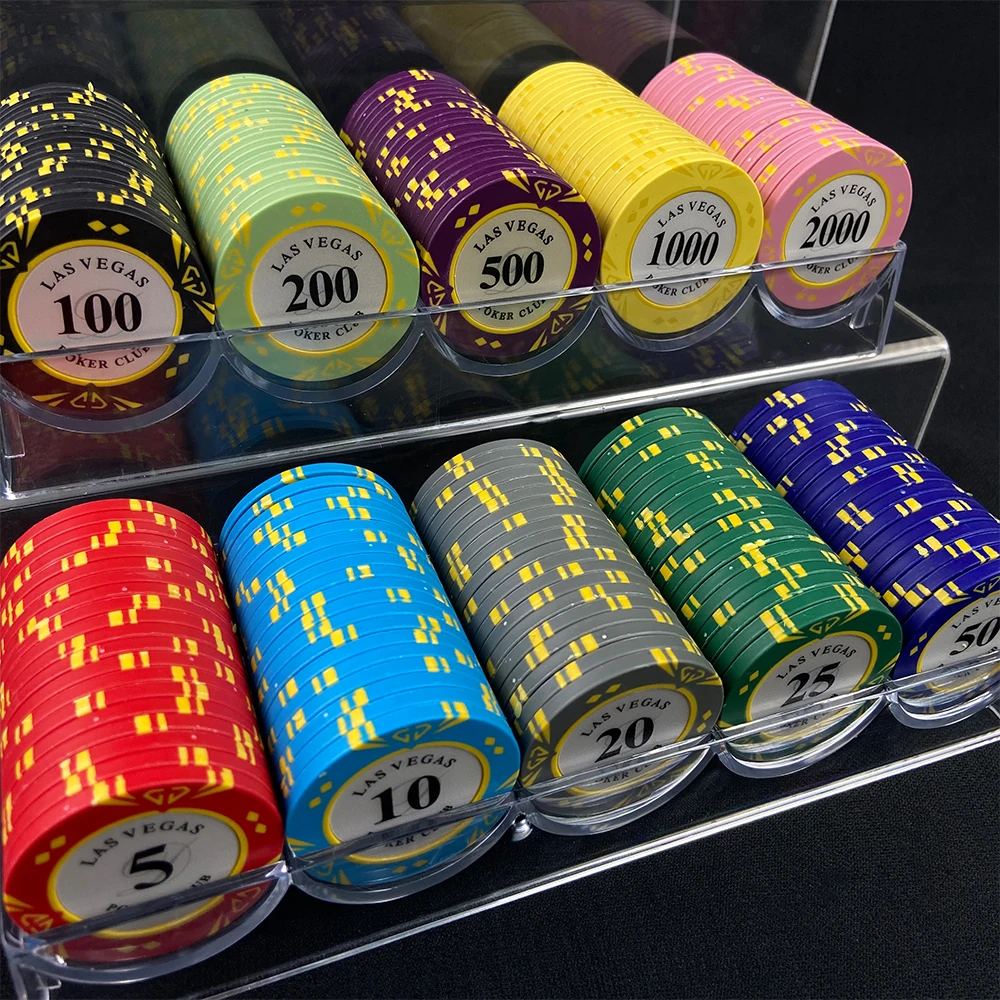 10pcs Clay Poker Chips 40mm Texas Hold \'em Casino Chips Board Game Entertainment Coins Round Chips