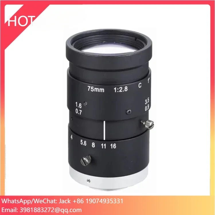 Obiettivo CCTV CCD CMOS Fa per visione artificiale da 75 mm 1" F2.8 Iris manuale 5 MP FL 75 mm con attacco c