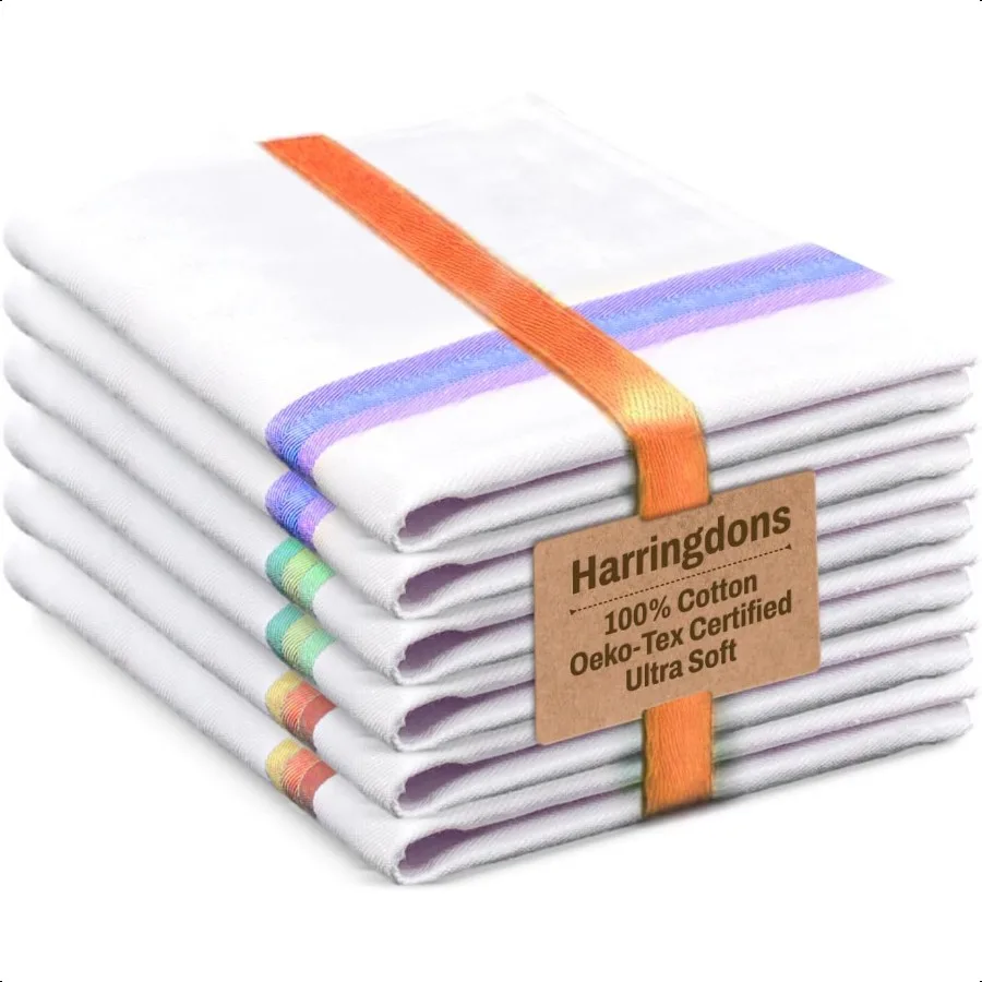 

Premium Kitchen Towel 28x20 6 Pack 100 Cotton Dish Towels Cloths Large Hand Towels Tea Towels for Kitchen with Hanging Loop Reu