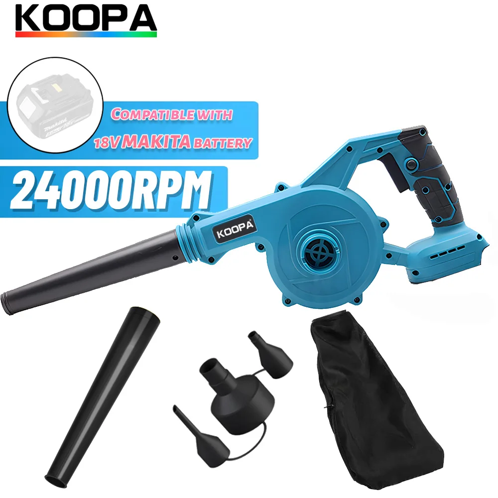 أداة منفاخ أوراق شجر لاسلكي صغير لبطارية ماكيتا 18 فولت، مكنسة كهربائية 150CFM/120 ميجا في الساعة، مقبض 2 في 1 (بدون بطارية). #1